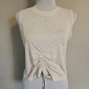 lululemon athletica Cream Ruched Geometric Tank